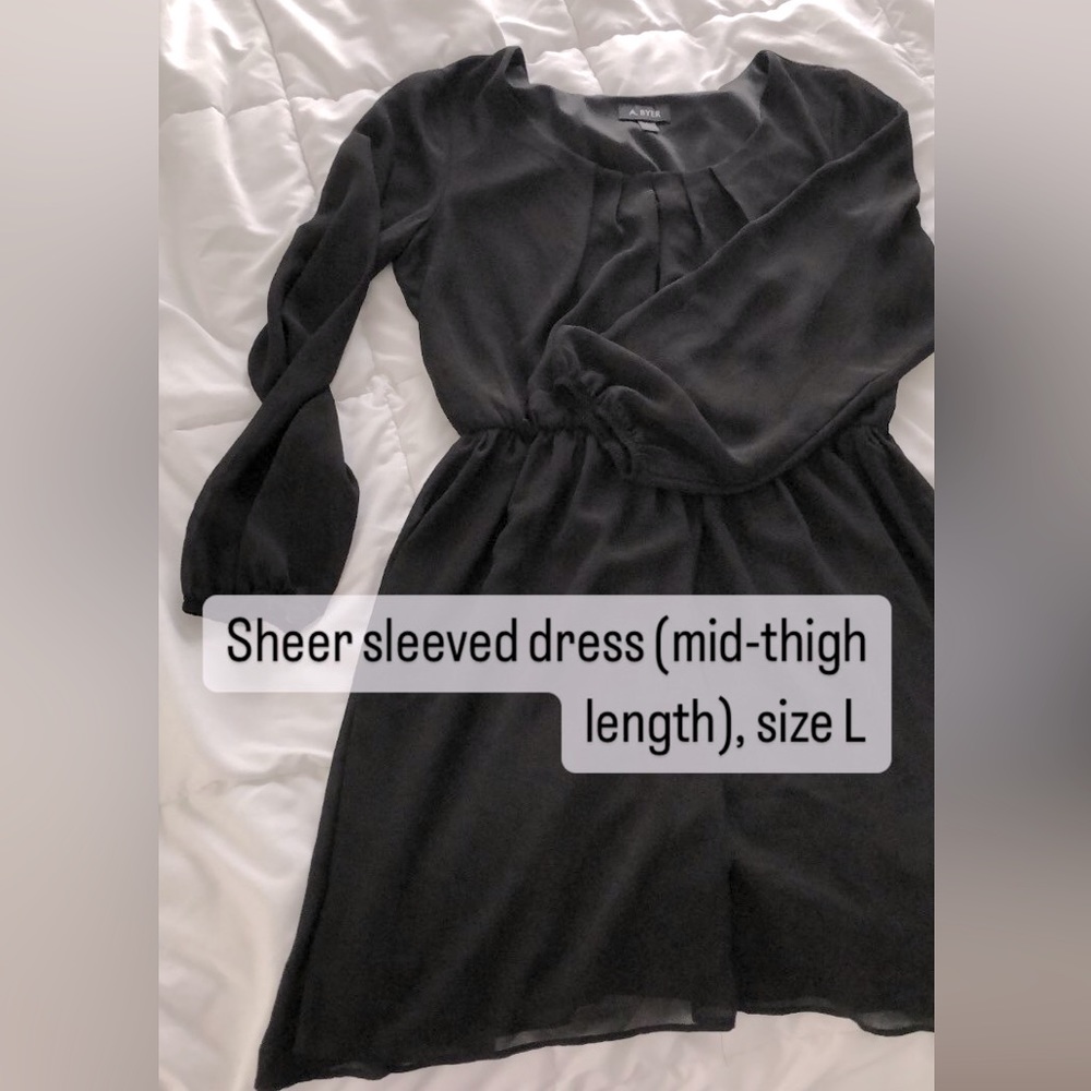 Sheer-sleeved dress